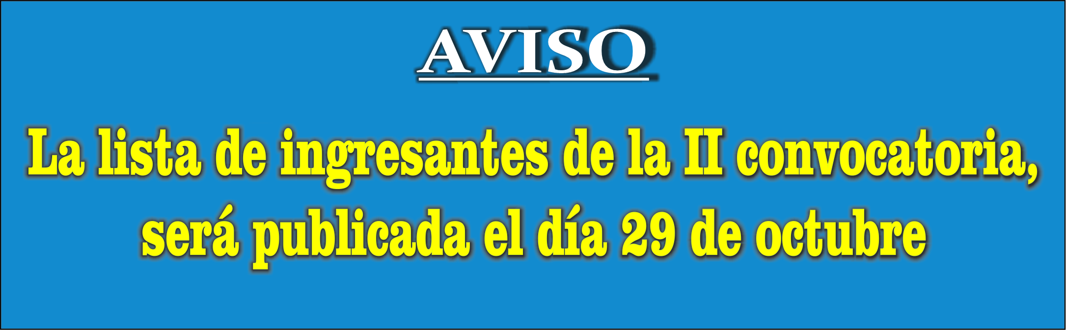 Publicación de resultados II convocatoria